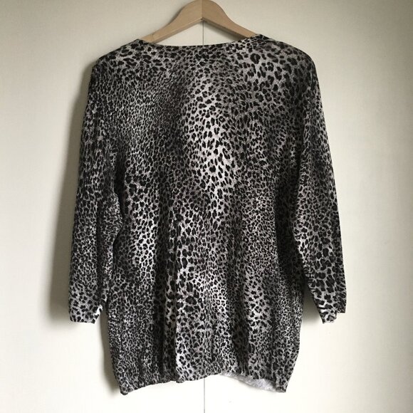 Rosette Print Soft Rayon Button Down Cardigan - Picture 2 of 15